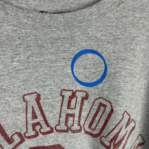 Champion Oklahoma University‎ OU Sooners Shirt Unisex 2XL Gray Short Sleeve - Picture 6 of 9